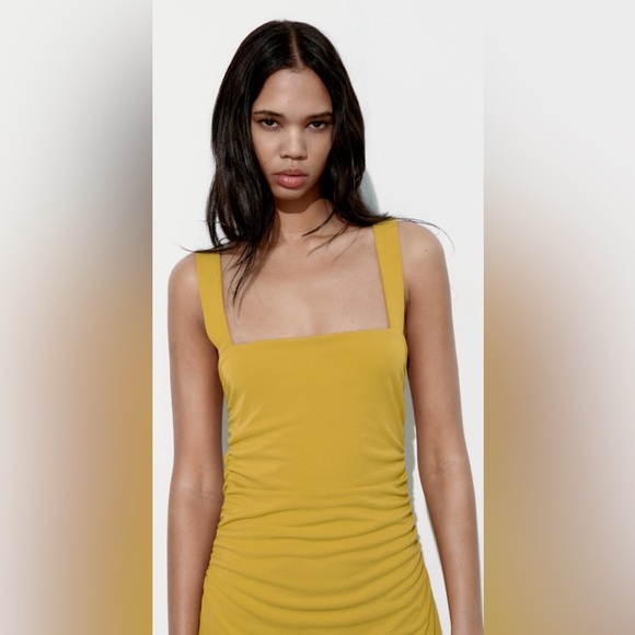 NWT ZARA DRAPED OPEN BACK DRESS - Picture 3 of 10